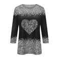 thumbnail image 4 of TRUBKH Valentines Day Plus Size Shirts Valentines Day Tops for Women Plus Size Blouse Women Fall Tops Boho Tops V Neck T Shirts for Women Red Valentines Shirt Black L, 4 of 4