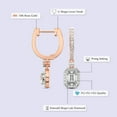 thumbnail image 2 of Diamond Dangle Earring | 3 Carat IGI Certified Emerald Shape Lab Grown Diamond Dangle | 18K in Rose Gold | Lyra Halo Lab Diamond Earrings | Prong Setting | FG-VS1-VS2 Quality | Friendly Diamonds, 2 of 6
