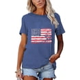 thumbnail image 2 of XCHQRTI USA Flag Shirt Women 4th of July Tee Graphic Short Sleeve Casual Memorial Day T-Shirts, 2 of 7