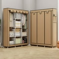 thumbnail image 5 of Closet Wardrobe, Portable Closet for Bedroom, Clothes Rail with Non-Woven Fabric Cover, Clothes Storage Organizer, 51 x 17.7 x 67 Inches, 8 Compartments,Multifunctional Cloth Closet Home Bedroom, 5 of 6