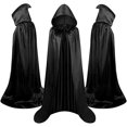 thumbnail image 2 of Capa de vampiro para adultos y niños, capa con capucha negra y roja, disfraces de fiesta de Carnaval de Halloween, ropa para hombres y mujeres, 2 of 4