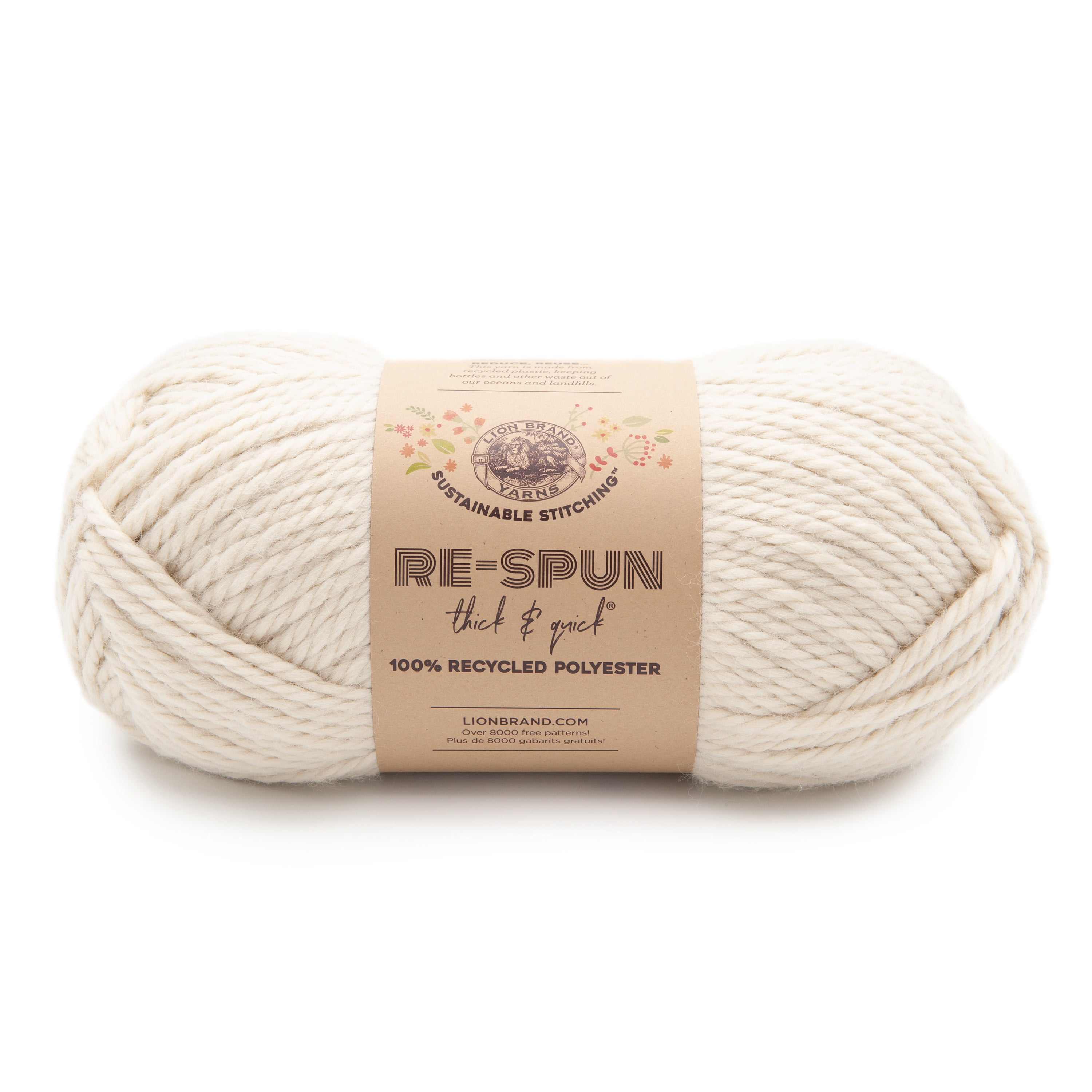 Lion Brand Yarn ReSpun Thick & Quick Whipped Cream (9 skeins), Spruce (9 skeins) 18-Piece Assorted Displayer
