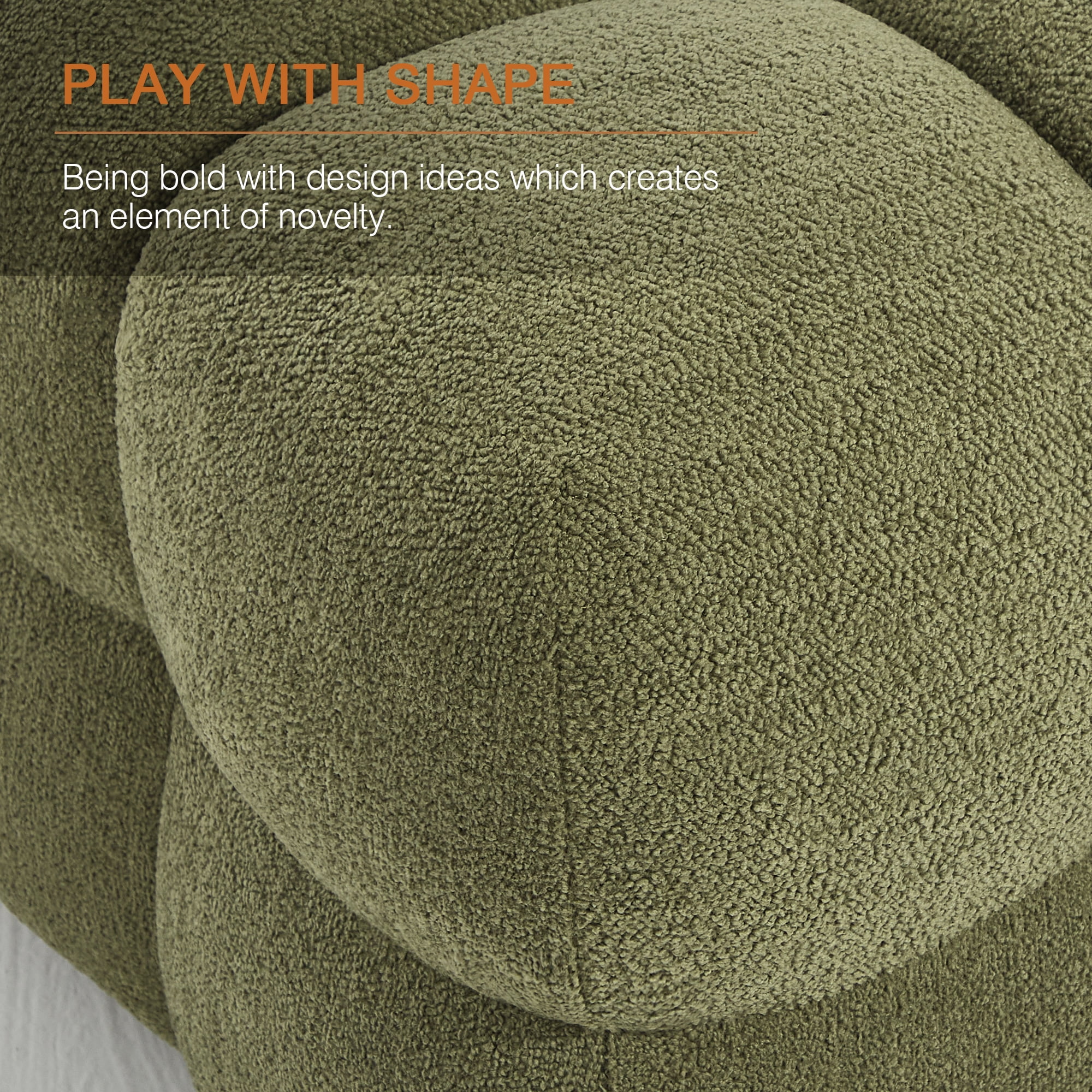 Zesthouse 20.9″ Wide Boucle Ottoman, Modern Foot Stool, Square Upholstered Tufted Ottoman Coffee Table, Extra Seating for Living Room Bedroom, Green