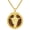A, variant on Jesus Pendant Necklace for Men Women, Christ the Redeemer Open Arms Medal, 14K Gold Plated Walnut Wood Inlay Religious Jewelry Gift