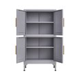 thumbnail image 4 of Grey Metal Kitchen Storage Cabinet, Kitchen Pantry Storage Cabinet with Doors and Shelves, Storage Cabinet with Adjustable Leveling Foot for Kitchen, Living Room and Dining Room, 4 of 14