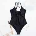 thumbnail image 2 of UTSJKR Womens One Piece Swimsuit Tummy Control High Cut Backless V Neck Adjustable Spaghetti Strap Bathing Suits Swimwear Black L, 2 of 4