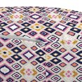 thumbnail image 3 of Aztec Pouf Cover with Zipper, Ikat Inspired Design Retro Style Ornaments Continuing, Soft Decorative Fabric Unstuffed Case, 30" W X 17.3" L, Multicolor, by Ambesonne, 3 of 5