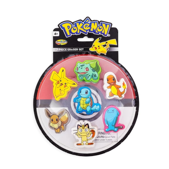 Pokemon Eraser Set 7-Pack
