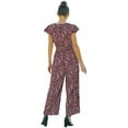 thumbnail image 5 of hirigin Women Wide-Legged Version V Neck Short Sleeve Jumpsuit with Flower Pattern, Summer Clothing, 5 of 6