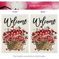 thumbnail image 2 of Drapeau de Jardin de la Saint-Valentin 12x18 Pouces Double Face pour Extérieur Petit Toile de Bienvenue Cœurs Rouges Eucalyptus Décoration de Jardin de Vacances, 2 of 6