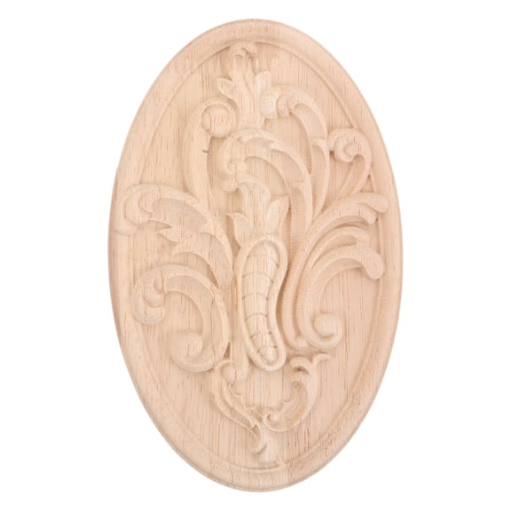 Hemobllo Beige Wooden Wall Sculptures Carved Appliques for Home Decor, Furniture Embellishments, and Elegant Room Accents