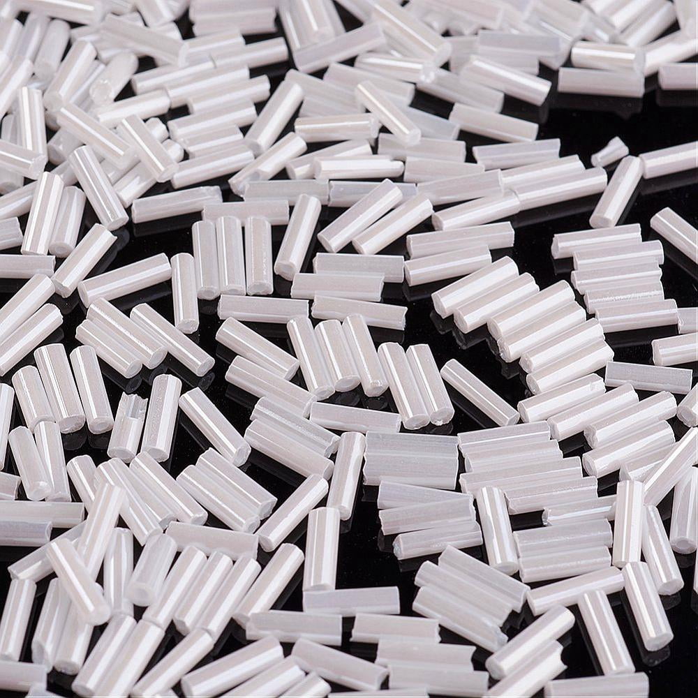 1bag Glass Beads Ceylon White 12x2mm Hole: 0.5mm about 5000pcs/bag