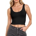 thumbnail image 2 of Pack de 2 Crop Tops AURUZA sin mangas con respaldo racer en negro y gris, talla L, 2 of 4