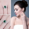 thumbnail image 3 of Jewelrypalace Princess Diana Kate Middleton Class Gemstone Birthstone Green Emerald Halo Statement Engagement Rings for Women, 14K Gold Plated 925 Sterling Silver 7, 3 of 7