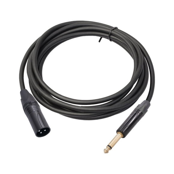 yeacher 1.8m Zinc Alloy Shielded Audio Cable with 6.35mm TRS Male to XLR Female Connector, Phantom Power Compatible, Durable Black Design