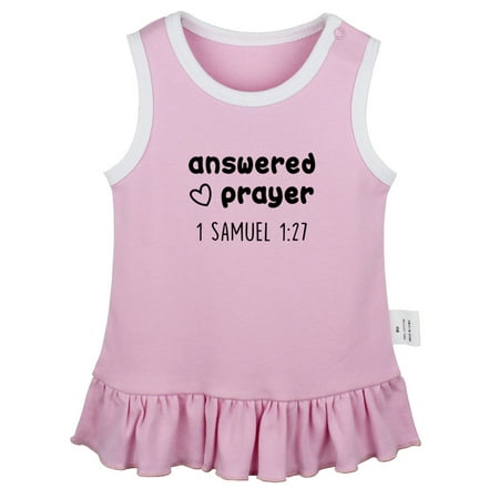 

iDzn Answered Prayer Funny Dresses For Baby Newborn Babies Skirts Infant Princess Dress 0-24M Kids Graphic Clothes (Pink Sleeveless Dresses 6-12 Months)