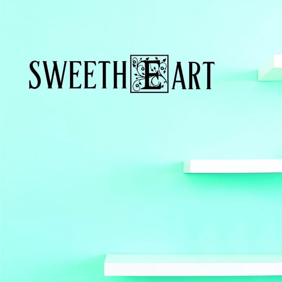 Custom Decals Sweetheart Wall Art Size: 12 X 30 Inches Color: Black