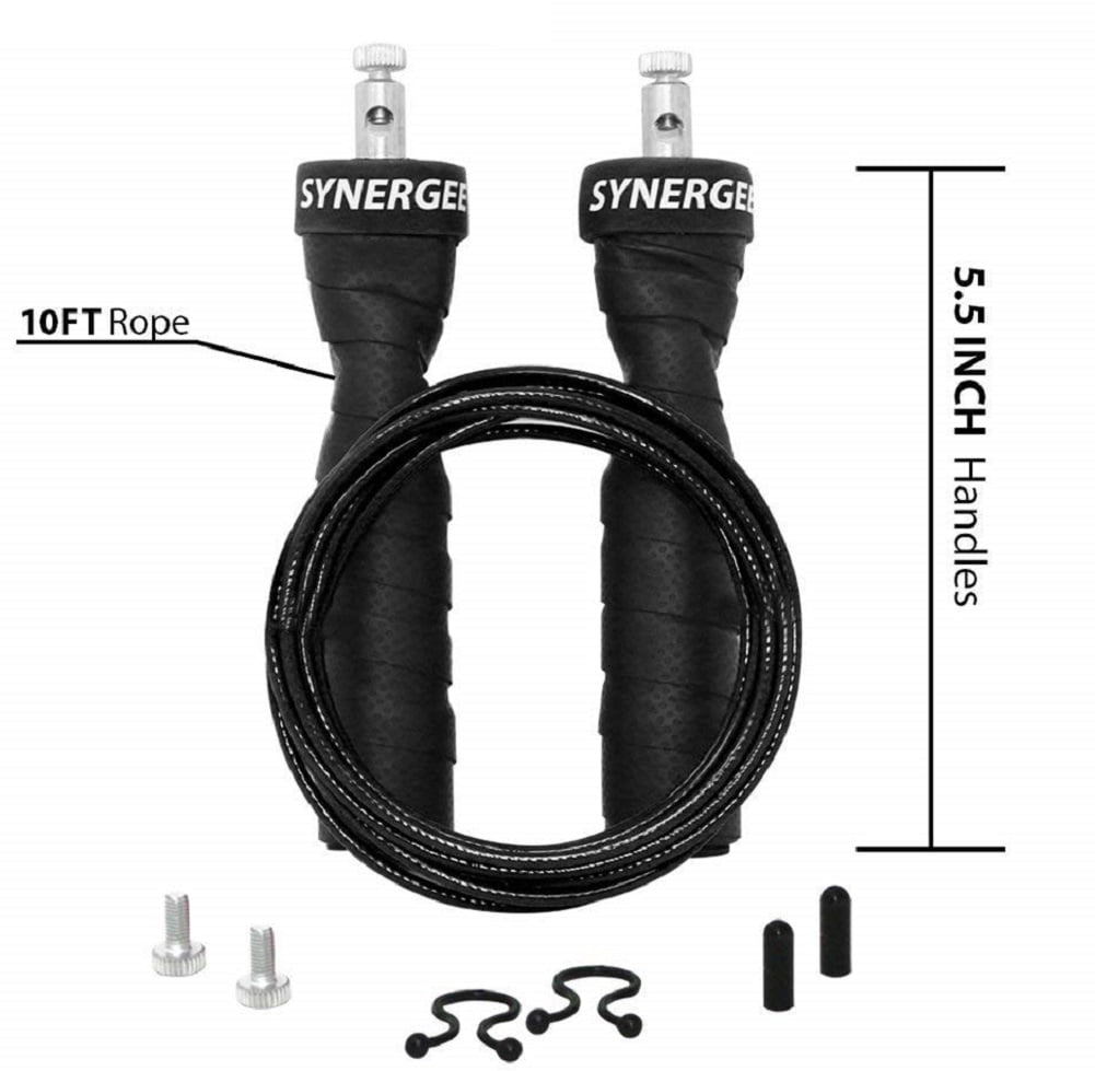 Ball Bearing Handles Synergee Speed Jump Rope Adjustable 10 ft Length 