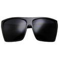 thumbnail image 1 of grinderPUNCH Dark Rectangular Flat Top Mob Oversized All Black Limo Sunglasses, 1 of 3