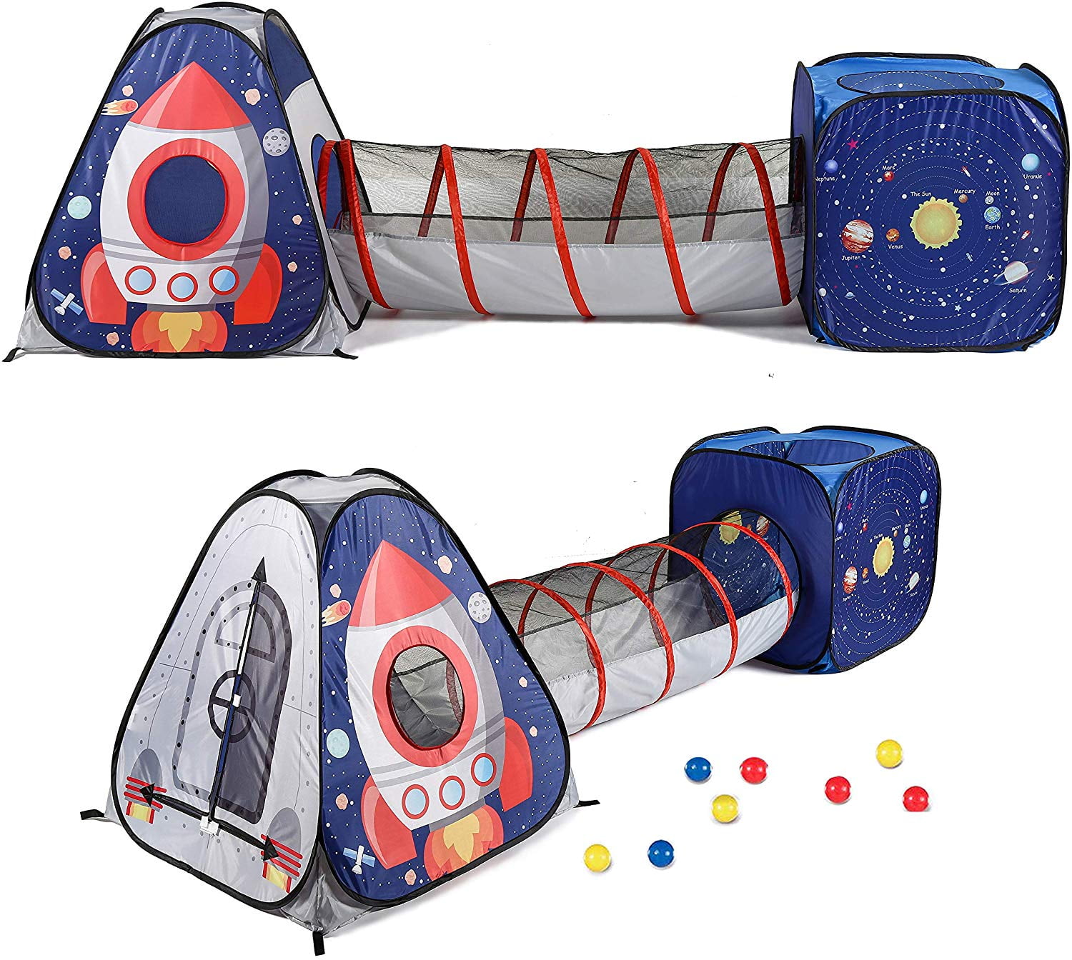 Tunnel Ball Pit with Bas.. New Playz 3pc Rocket Ship Astronaut Kids Play Tent 