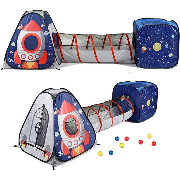 UTEX 3pc Space Astronaut Kids Play Tent, Pop Up Play Tents with Tunnels