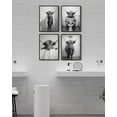 thumbnail image 4 of Drsoum Funny Highland Cow Bathroom Wall Ar Black and White Rustic Cute Bathroom Prints for Bathroom Restroom Decor 11x14in4pcs Black Framed, 4 of 6