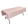 thumbnail image 2 of LA Linen TCcheck60x90-PinkK37 Polyester Gingham Checkered Rectangular Tablecloth, White & Pink - 60 x 90 in., 2 of 3