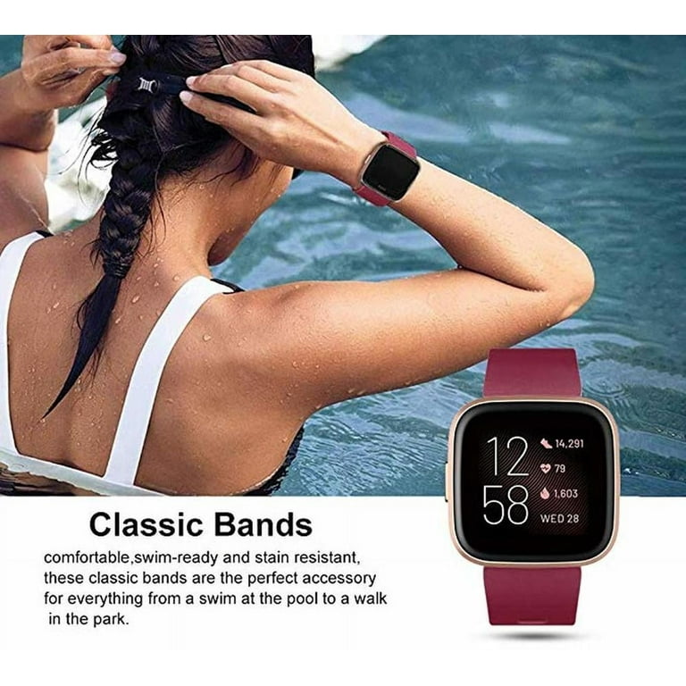YuiYuKa Silicone Sport Band Compatible with Fitbit Versa Versa 2 Lite Edition for Women Men Silicone Strap Elastic Quick Release Wristbands Compatible with Fitbit Versa Smartwatch accessory Walmart ...