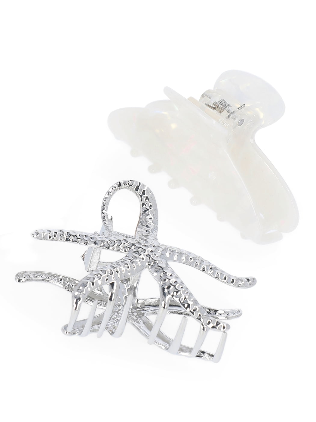 Time and Tru Women's Metal and Acrylic Claw Clip Set, 3-Piece