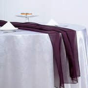 BalsaCircle 72 in Eggplant Purple Extra Premium Chiffon Table Top Runner - Wedding Party Reception Linens Dinner Decorations