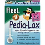 Fleet Laxative - Pedia-Lax Liquid Glycerin Suppositories, 6 CT (Pack of 3)