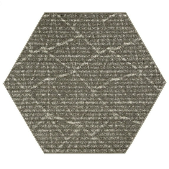 Furnish My Place Modern Indoor/Outdoor Commercial Solid Color Rug - Neutral, 12' Hexagon, Pet and Kids Friendly Rug. Made in USA, Area Rugs Great for Kids, Pets, Event, Wedding