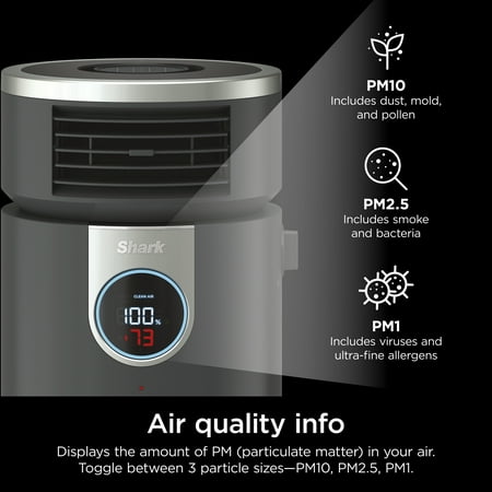 Shark - 3-in-1 Air Purifier, Heater & Fan with NanoSeal HEPA, Cleansense IQ, Odor Lock, for 500 Sq. Ft - Grey