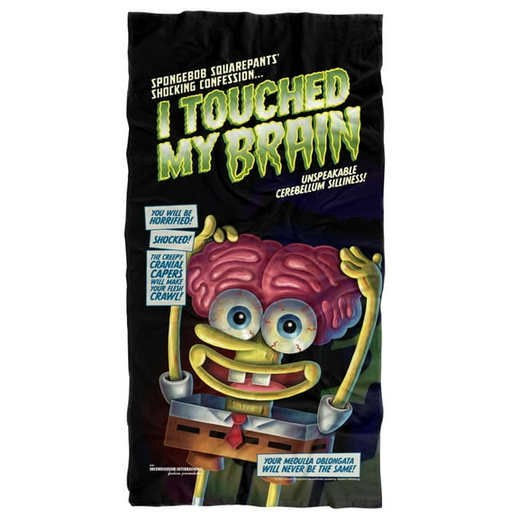 Spongebob, 30'x60' Touched My Brain Beach Towel