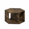 thumbnail image 4 of Furinno Modern Hexagonal Coffee Table with Open Storage in Amber Pine, 4 of 5