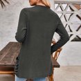 thumbnail image 6 of ATOYSOY Women's Solid Color Strip Pocket Knit Cardigan Jacket Duster Sweater Cardigan Workout Cardigan for Women Gray M, 6 of 6