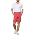 thumbnail image 2 of INSPIRE CHIC Men's Shorts Allover Striped Belt Loop Zipper Button Closure Pockets Casual Shorts 32 Red, 2 of 7