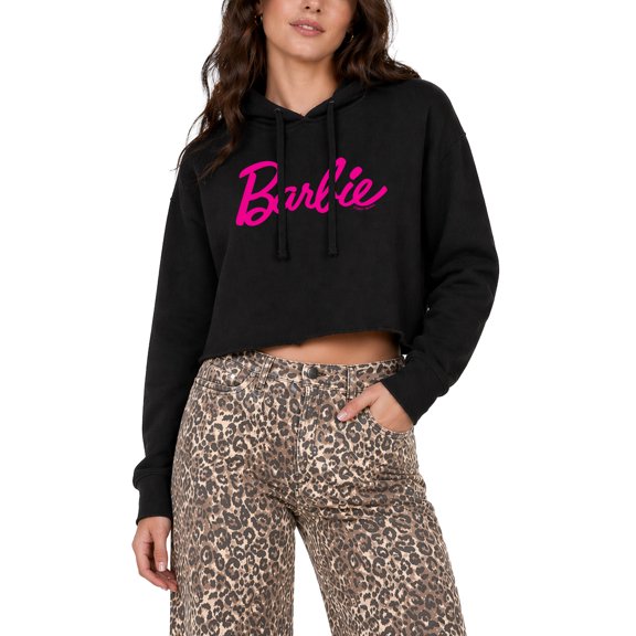 Barbie - Classic Logo Women's Cropped Graphic Hoodie