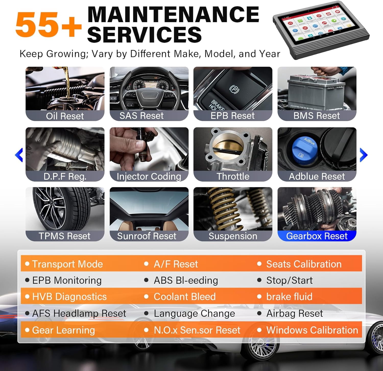 10.1'' Bidirectional Scan Too LAUNCH X431 PRO3 V+ 5.0, ECU C0ding, 55+ Services, All Systems Diagnostics, OEM Topology Map