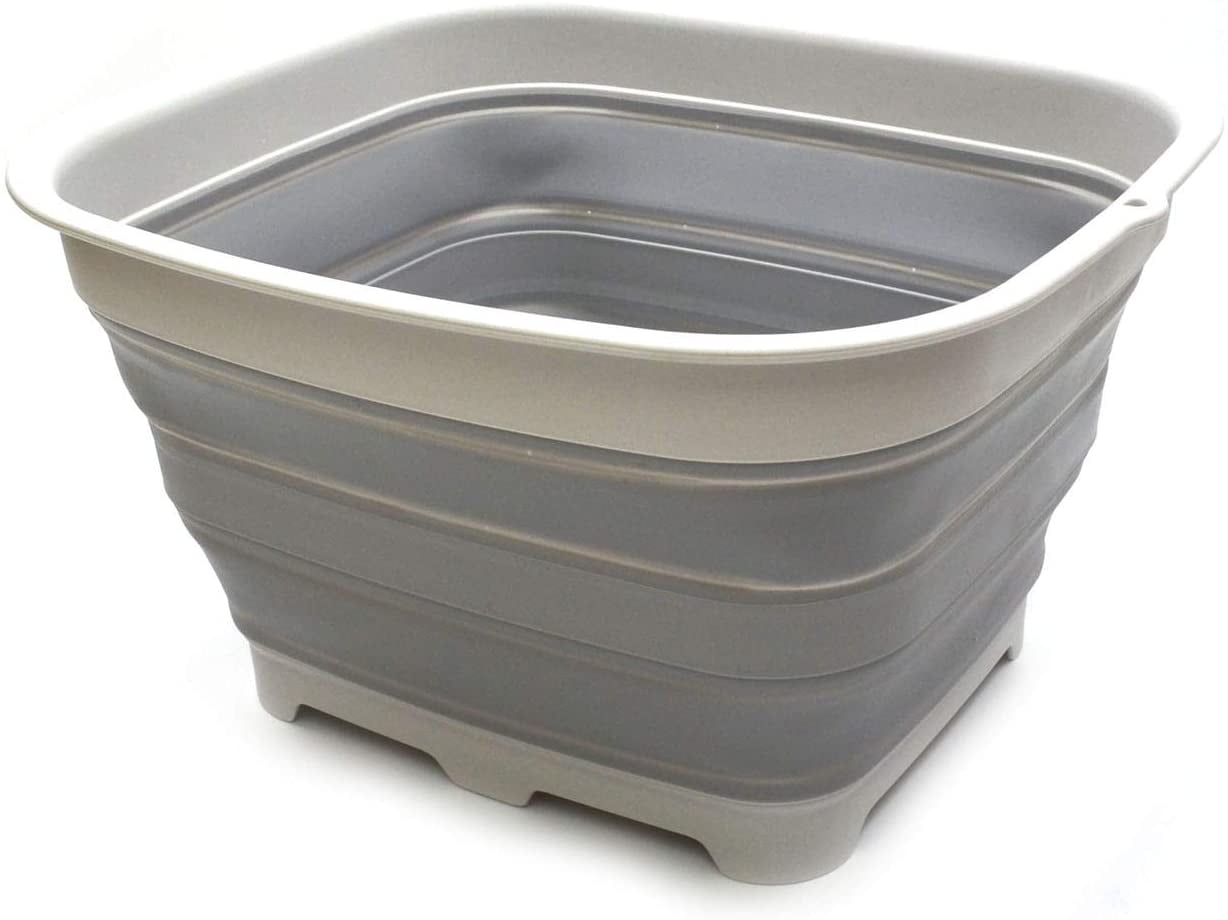 Foldable Collapsible Washing Up Bowl 10L Bucket Dishwashing Tray Camping Kitchen 