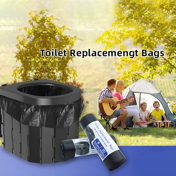 LAMIRO Toilet Bag Black Biodegradable Toilet Bag Organic Bags Camping Toilet Bag Organic Camping Toilets Accessories For Camping Hiking Travel