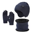 thumbnail image 2 of DcGZvy Women and Men Winter Hat Scarf Gloves Set of 3 Fleece Lined Knit Hat Warm Neck Scarf Gloves for Cold Weather, 2 of 4