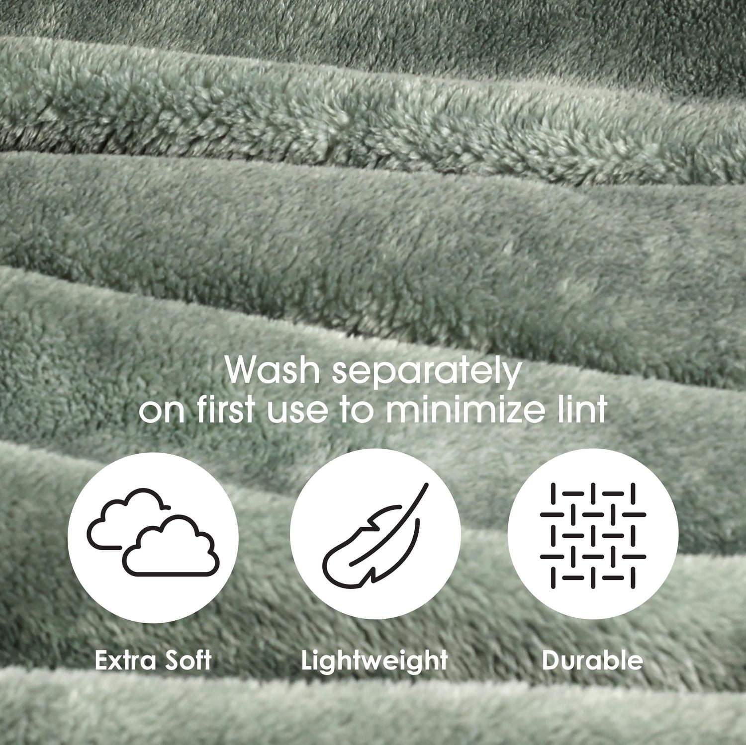 Shearling Blanket, Green 90" x 90"