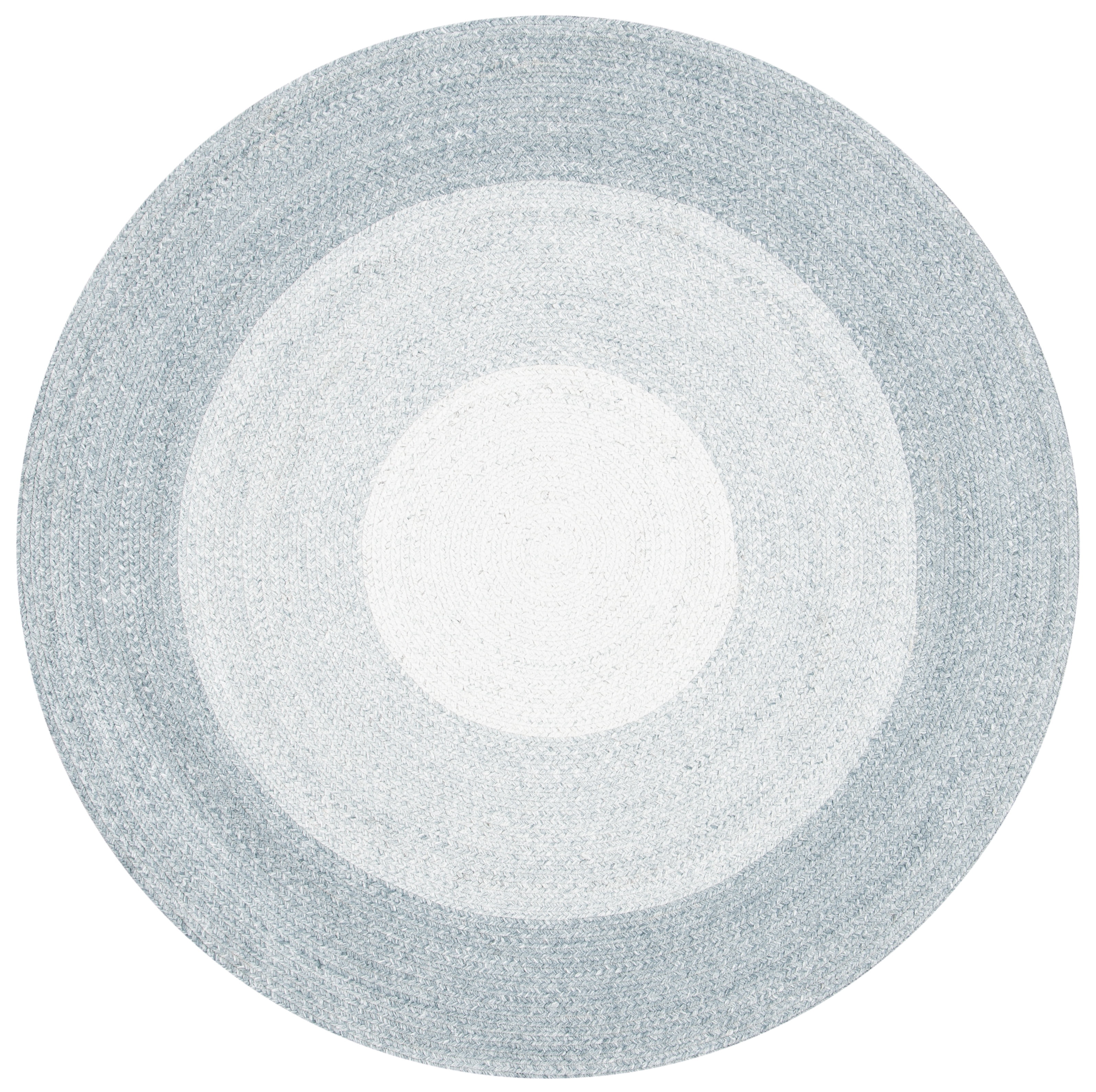 SAFAVIEH Braided Osmond Geometric Polyester Reversible Area Rug, Gray/Ivory, 6' x 6' Round