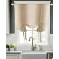 thumbnail image 5 of Beige Ombre Tie Up Curtains for Window, Thermal Insulated Balloon Shade Adjustable Rod Pocket Curtains Valance Panels for Kitchen Bathroom Cafe 42 x 54 Khaki Modern Art Farmhouse, 5 of 6