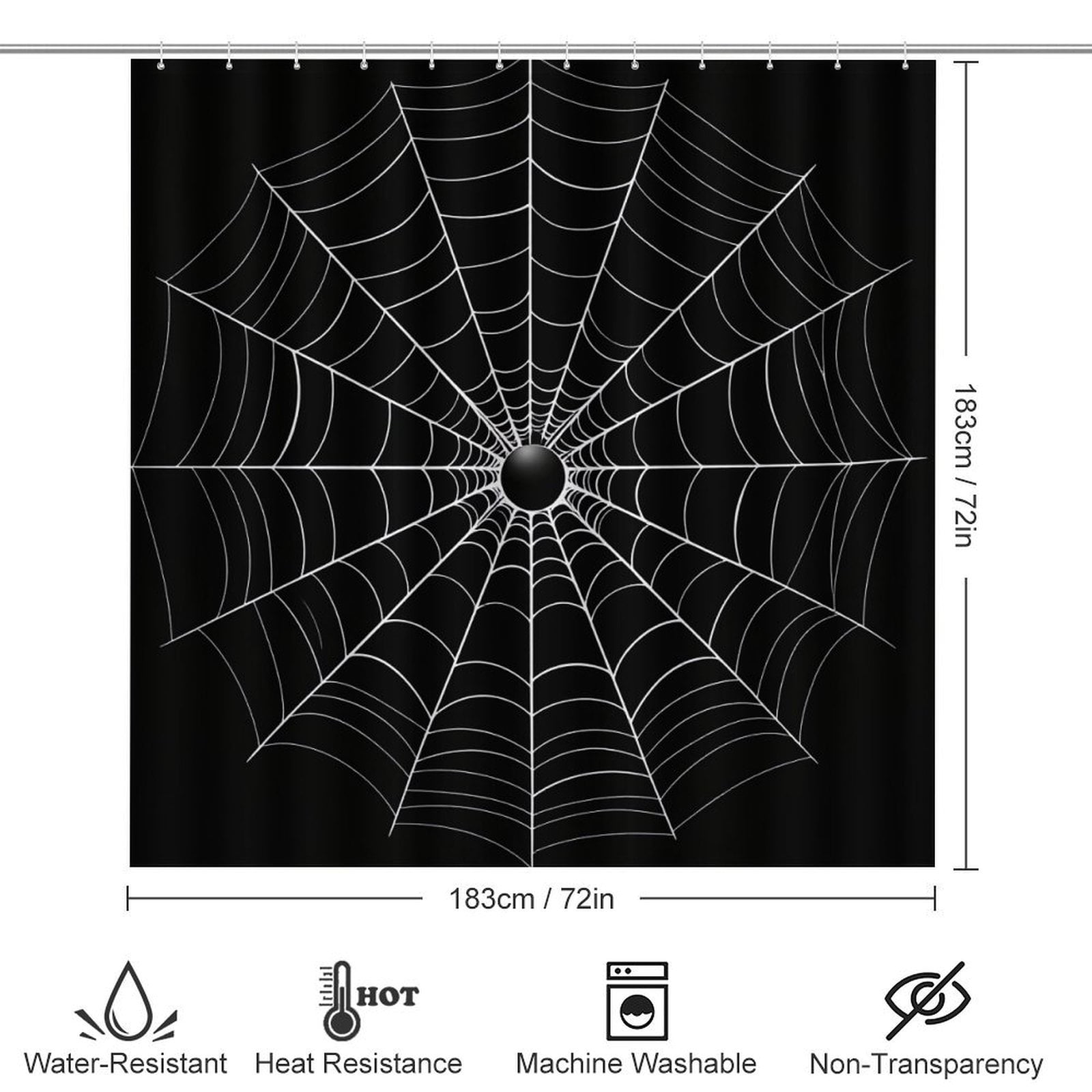 Red Spider Web Black Cartoon Shower Curtain And Rugs Mat Set For Bathroom Bath Curtains Decoration Accessories Bathtub Screen 4 Pcs
