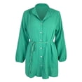 thumbnail image 4 of WILLBEST Robes pour Femmes Robes Décontractées à Volants avec Cordon Manches Longues Évasées Été Robe Mini Unie, 4 of 4