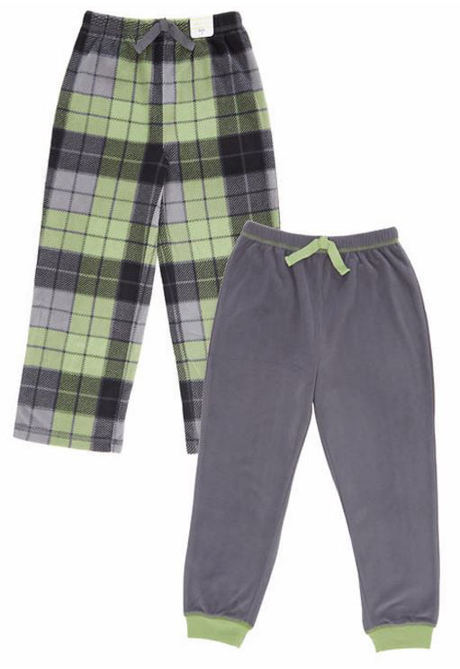 Steve Boys Green Gray Black Plaid Fleece Pajama Pants 12 