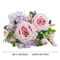 thumbnail image 3 of Artificial White Peony And Hydrangea Bouquet 11.8 Inch Lifelike Fake Flower Arrangement With Greenery For Wedding Table Centerpiece Home Office Decor, 3 of 8