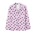 thumbnail image 6 of Cmtiyu Pajamas for Women Set Long Sleeve Notch Collar Button Pockets Top And Pants, Casual Loose Printed Loungewear Set, S-3XL, 6 of 7